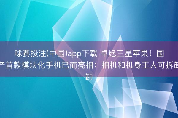 球赛投注(中国)app下载 卓绝三星苹果！国产首款模块化手机已而亮相：相机和机身王人可拆卸