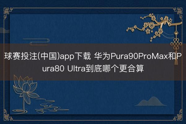 球赛投注(中国)app下载 华为Pura90ProMax和Pura80 Ultra到底哪个更合算