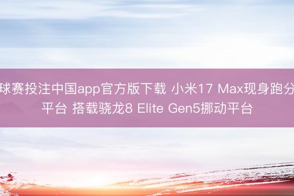球赛投注中国app官方版下载 小米17 Max现身跑分平台 搭载骁龙8 Elite Gen5挪动平台