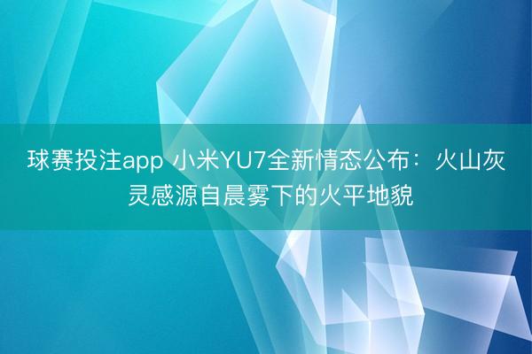球赛投注app 小米YU7全新情态公布：火山灰 灵感源自晨雾下的火平地貌