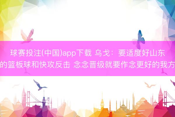球赛投注(中国)app下载 乌戈：要适度好山东的篮板球和快攻反击 念念晋级就要作念更好的我方