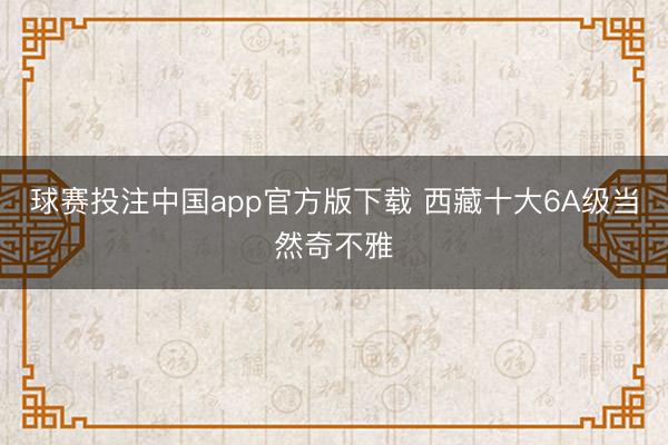 球赛投注中国app官方版下载 西藏十大6A级当然奇不雅
