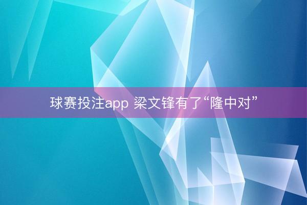 球赛投注app 梁文锋有了“隆中对”