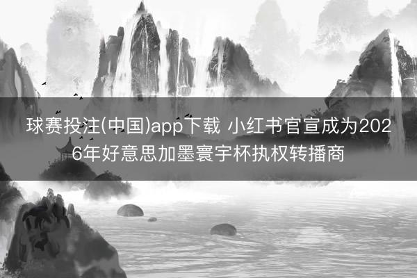 球赛投注(中国)app下载 小红书官宣成为2026年好意思加墨寰宇杯执权转播商