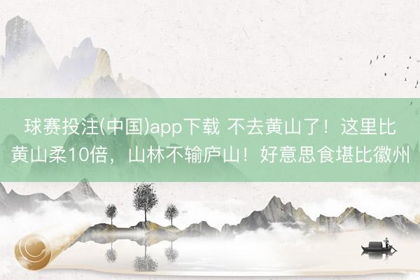 球赛投注(中国)app下载 不去黄山了！这里比黄山柔10倍，山林不输庐山！好意思