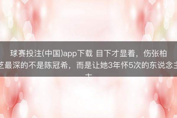 球赛投注(中国)app下载 目下才显着，伤张柏芝最深的不是陈冠希，而是让她3年怀5次的东说念主