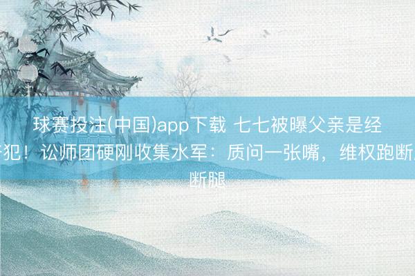球赛投注(中国)app下载 七七被曝父亲是经济犯！讼师团硬刚收集水军：质问一张嘴，维权跑断腿