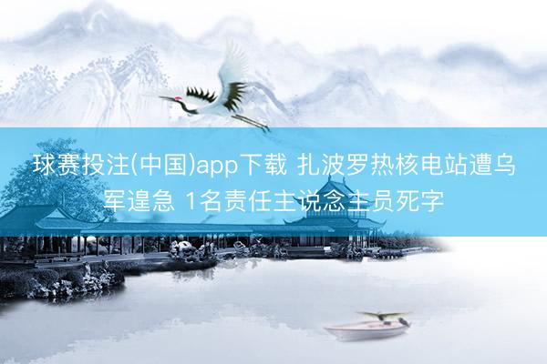 球赛投注(中国)app下载 扎波罗热核电站遭乌军遑急 1名责任主说念主员死字