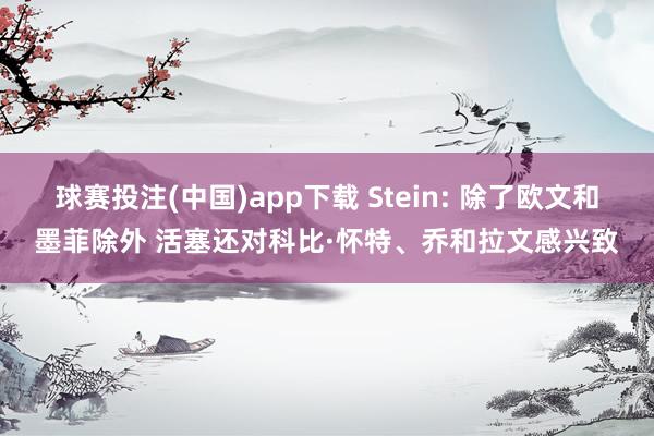 球赛投注(中国)app下载 Stein: 除了欧文和墨菲除外 活塞还对科比·怀特、乔和拉文感兴致