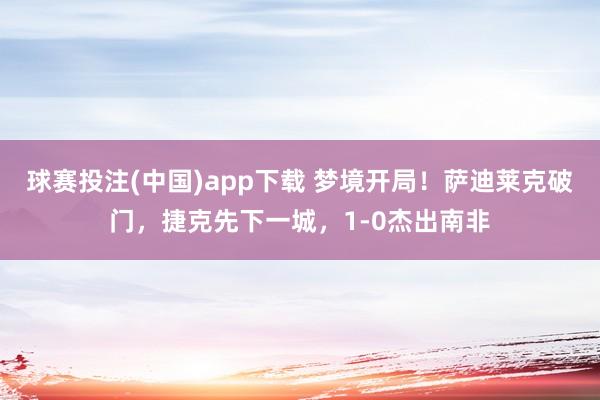 球赛投注(中国)app下载 梦境开局！萨迪莱克破门，捷克先下一城，1-0杰出南非